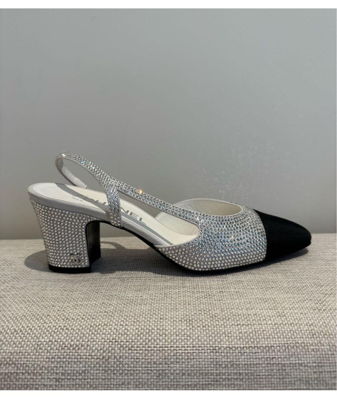 CHANEL Серебряные кожаные туфли, фото 7