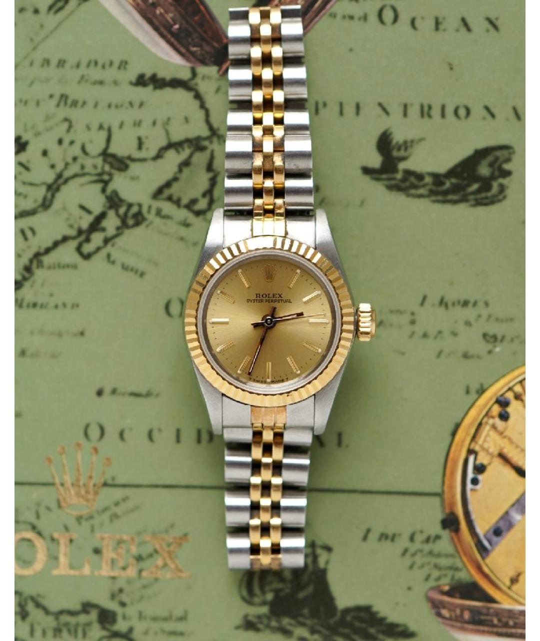 ROLEX Бежевые часы из желтого золота, фото 7