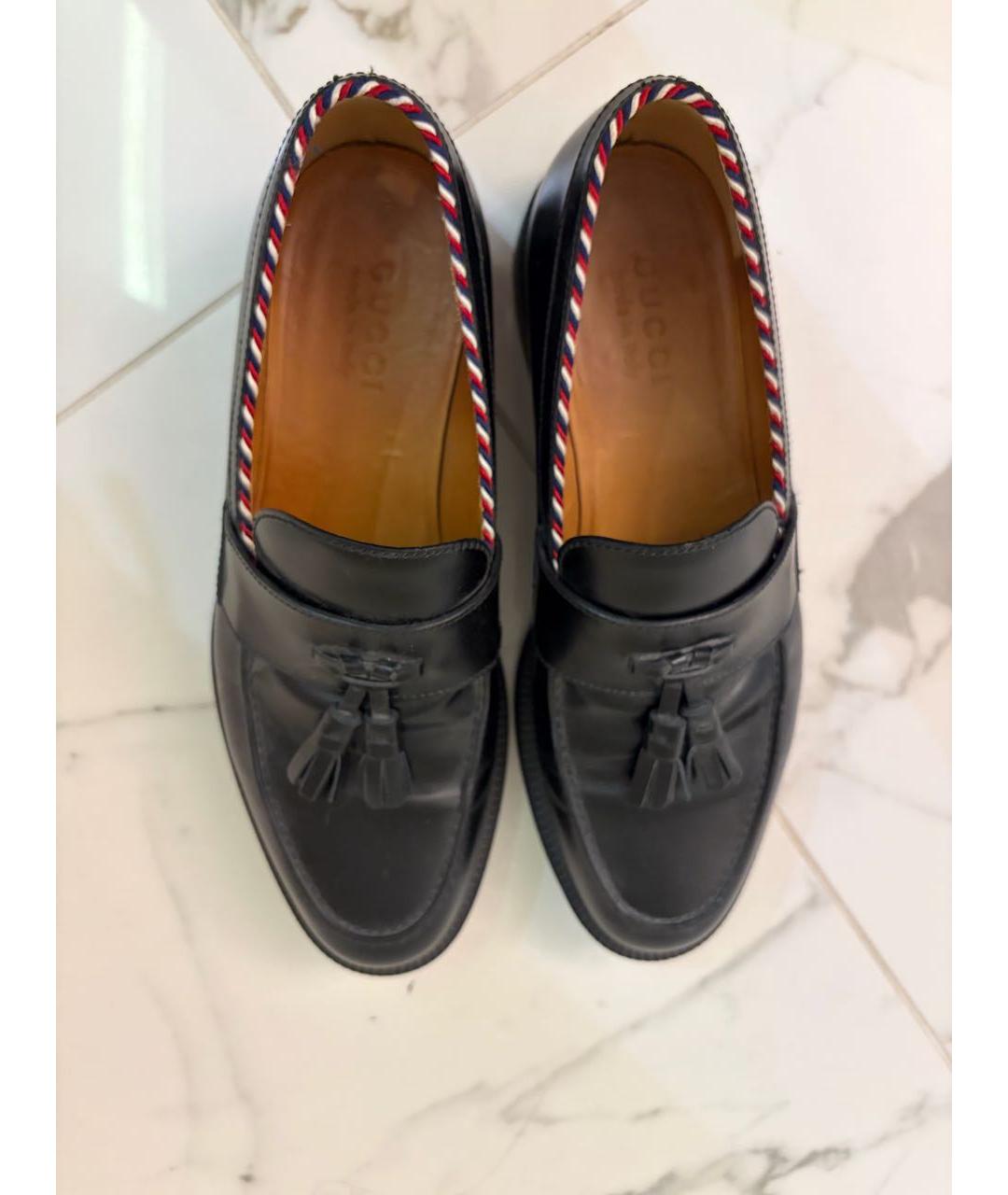 GUCCI Черные кожаные лоферы, фото 3