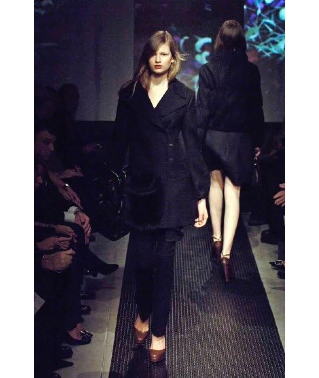 PRADA Черное шерстяное пальто, фото 4
