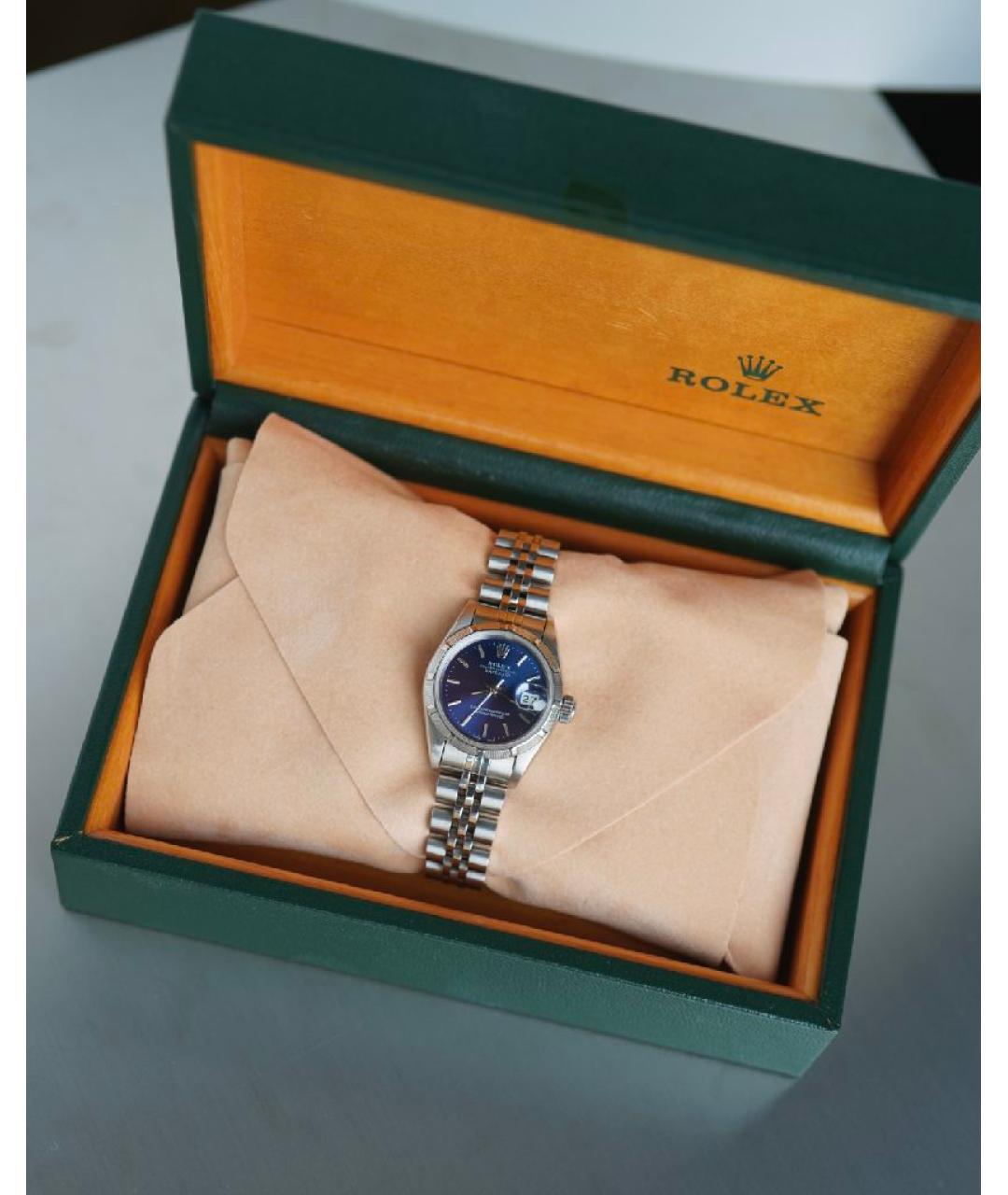 ROLEX Темно-синие металлические часы, фото 4