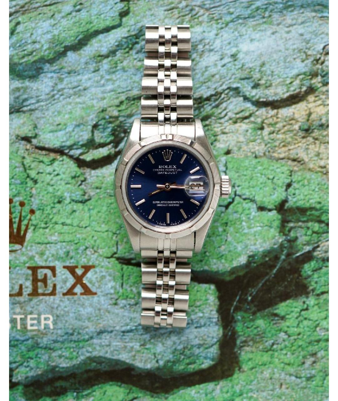 ROLEX Темно-синие металлические часы, фото 6