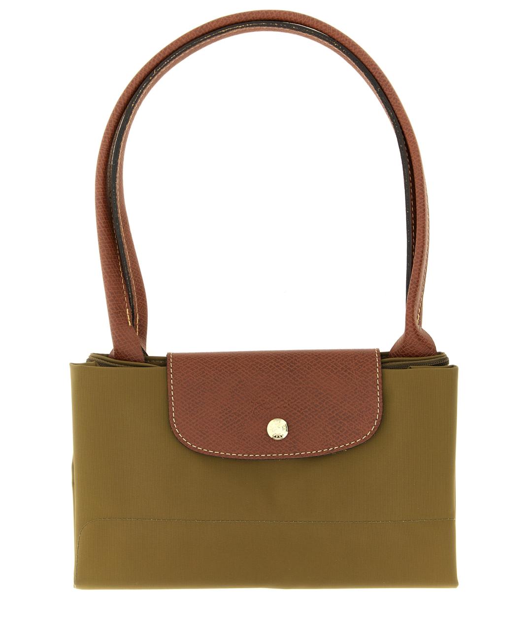 LONGCHAMP Зеленая нейлоновая сумка тоут, фото 3