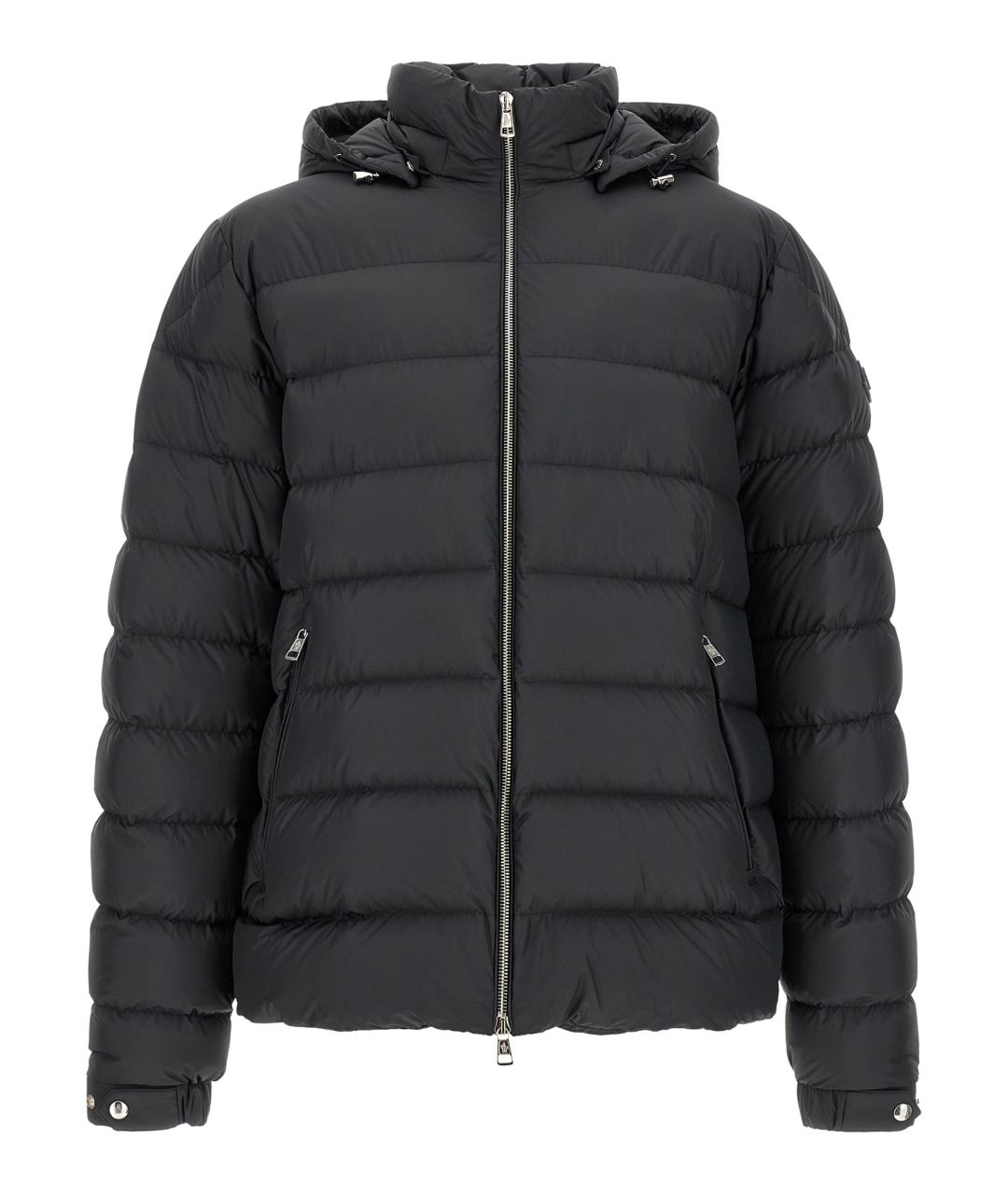 MONCLER Черный полиэстеровый пуховик, фото 1