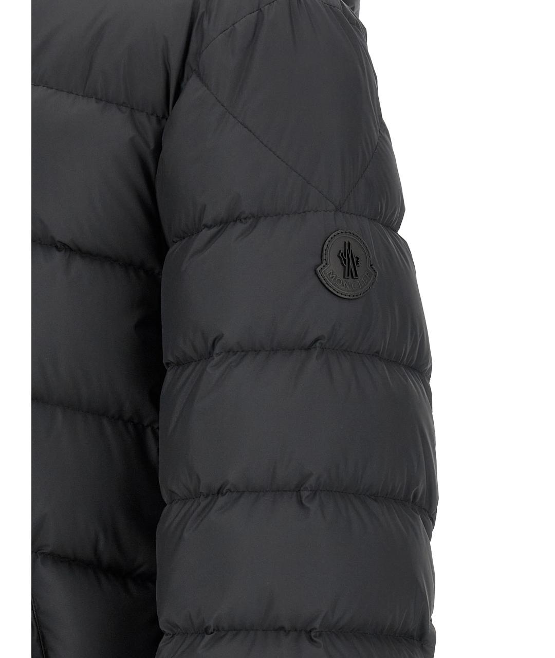MONCLER Черный полиэстеровый пуховик, фото 6