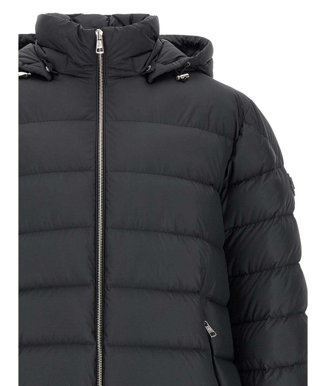 MONCLER Черный полиэстеровый пуховик, фото 4