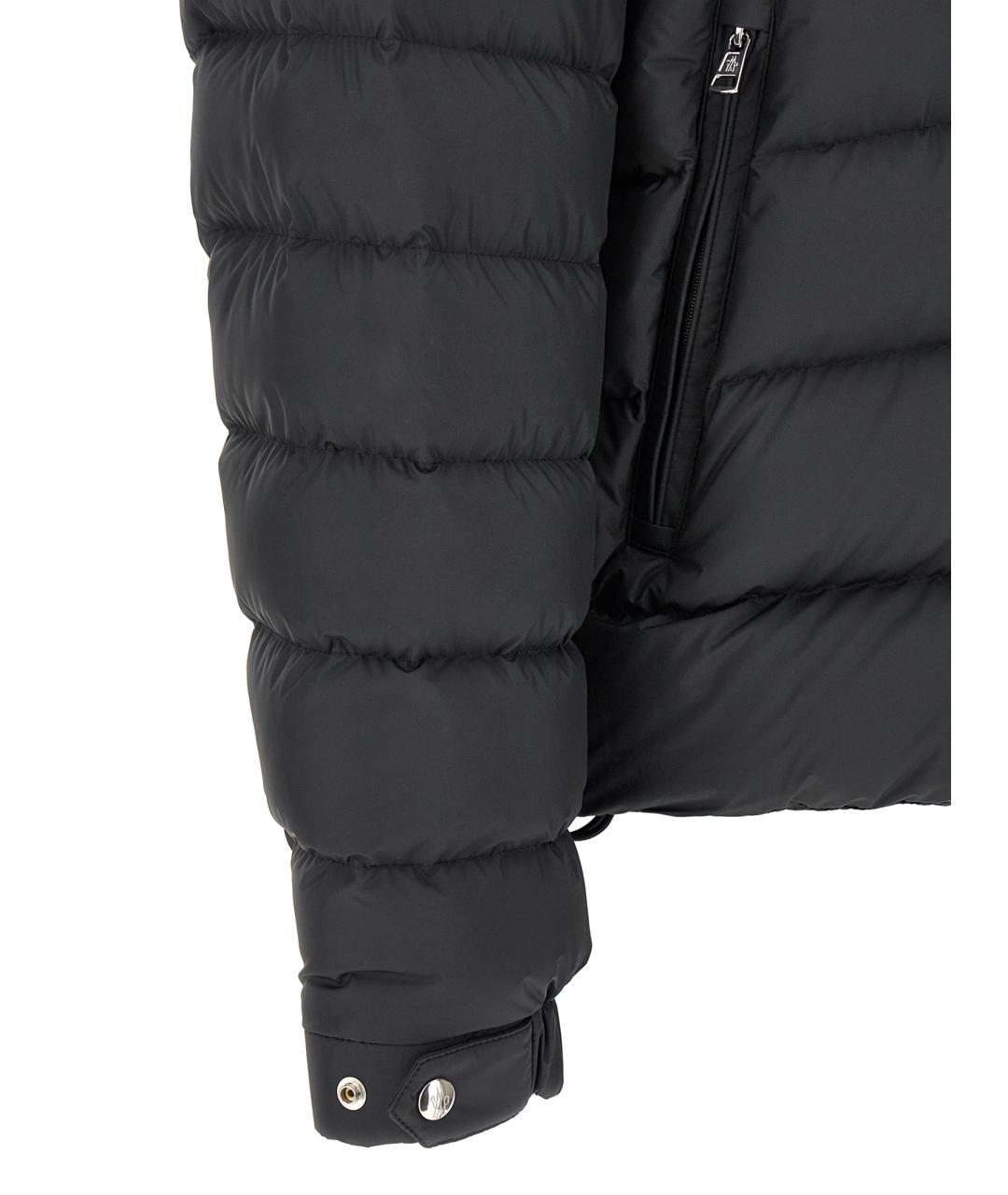 MONCLER Черный полиэстеровый пуховик, фото 5