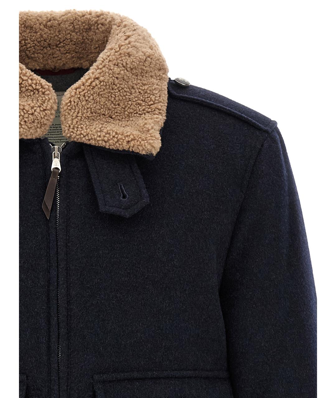 BRUNELLO CUCINELLI Темно-синяя кашемировая куртка, фото 3