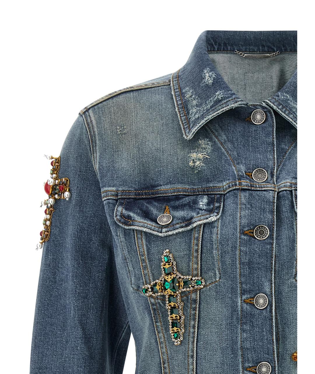 DOLCE&GABBANA Синяя хлопковая куртка, фото 3