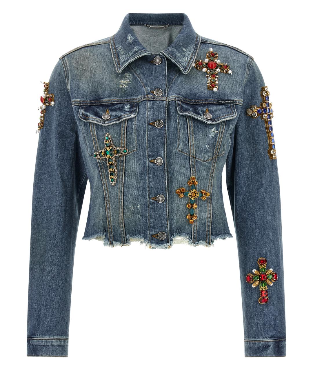 DOLCE&GABBANA Синяя хлопковая куртка, фото 1