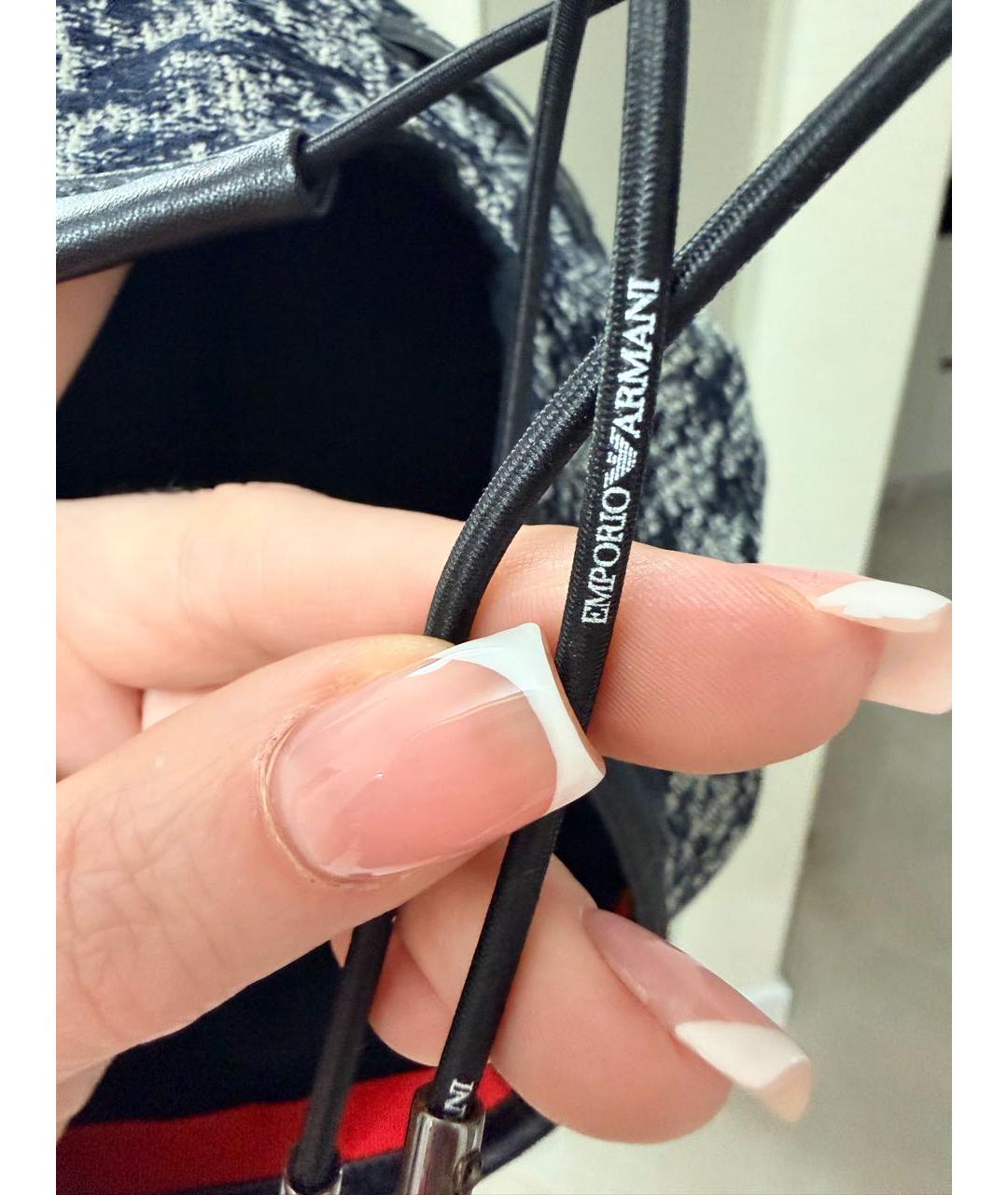 EMPORIO ARMANI Темно-синяя хлопковая шапка, фото 8