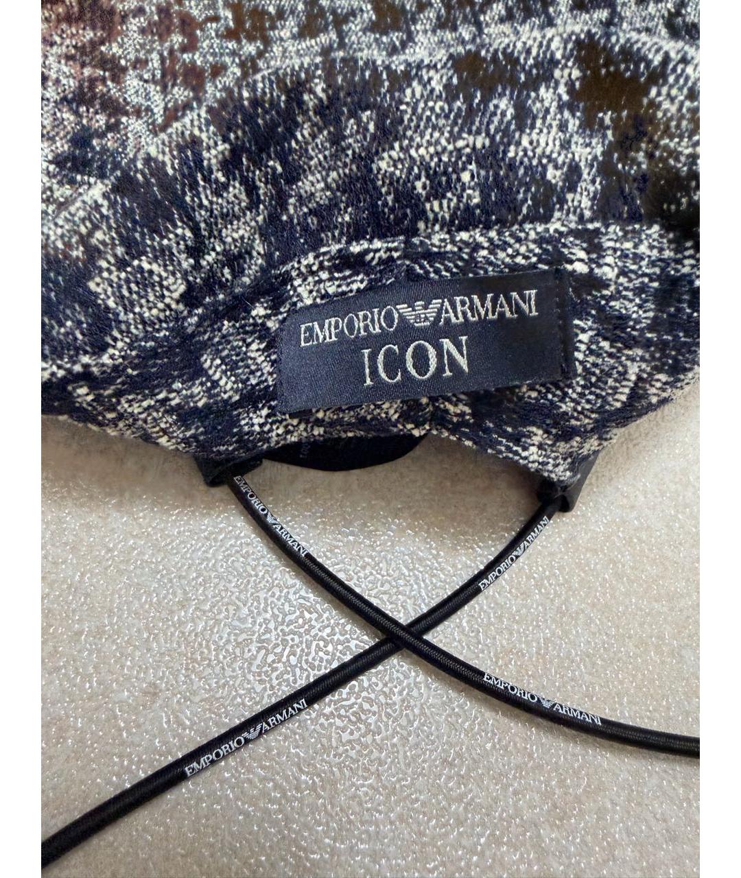 EMPORIO ARMANI Темно-синяя хлопковая шапка, фото 3