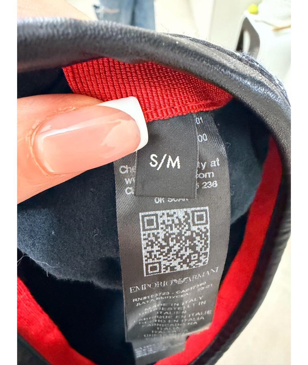 EMPORIO ARMANI Темно-синяя хлопковая шапка, фото 6