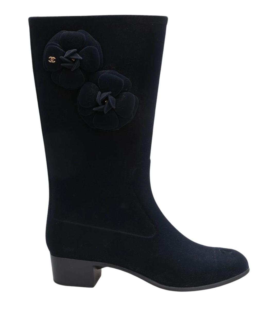 CHANEL Черные резиновые сапоги, фото 1