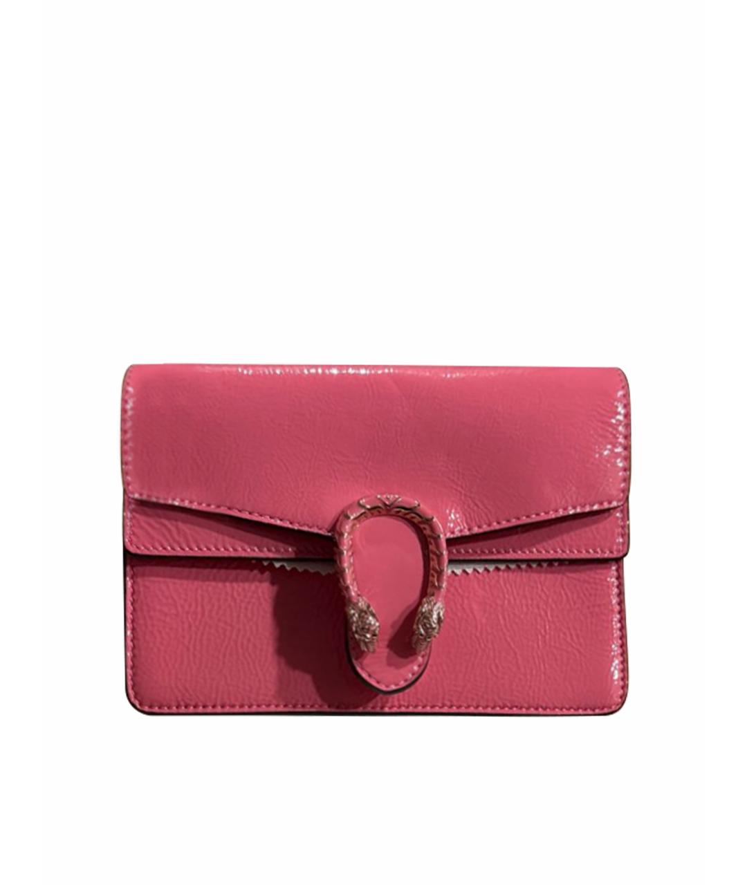 GUCCI Розовая сумка через плечо из лакированной кожи, фото 1