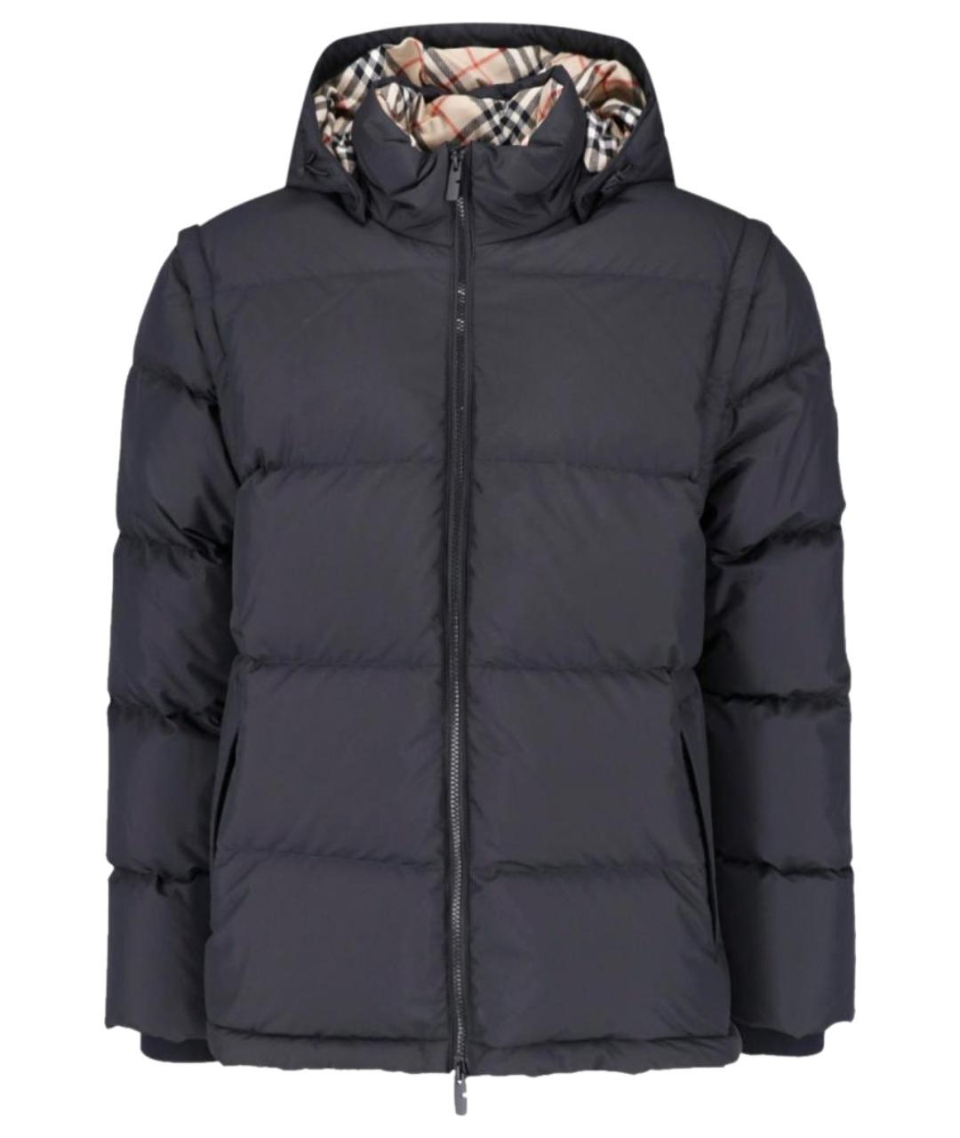 BURBERRY Черный полиэстеровый пуховик, фото 1
