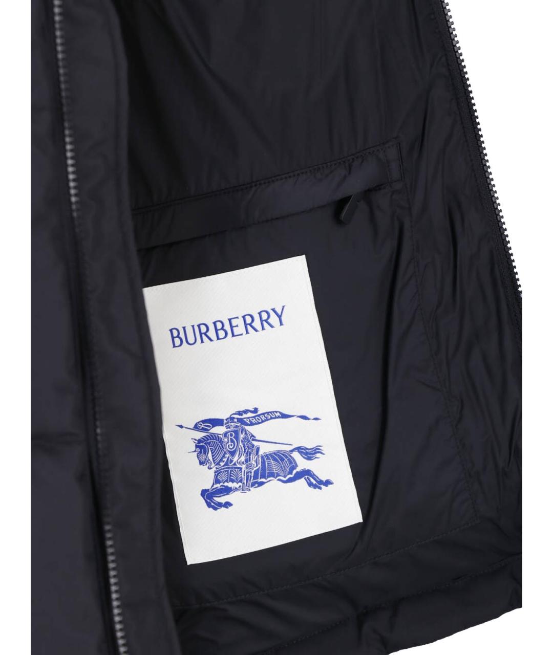 BURBERRY Черный полиэстеровый пуховик, фото 5