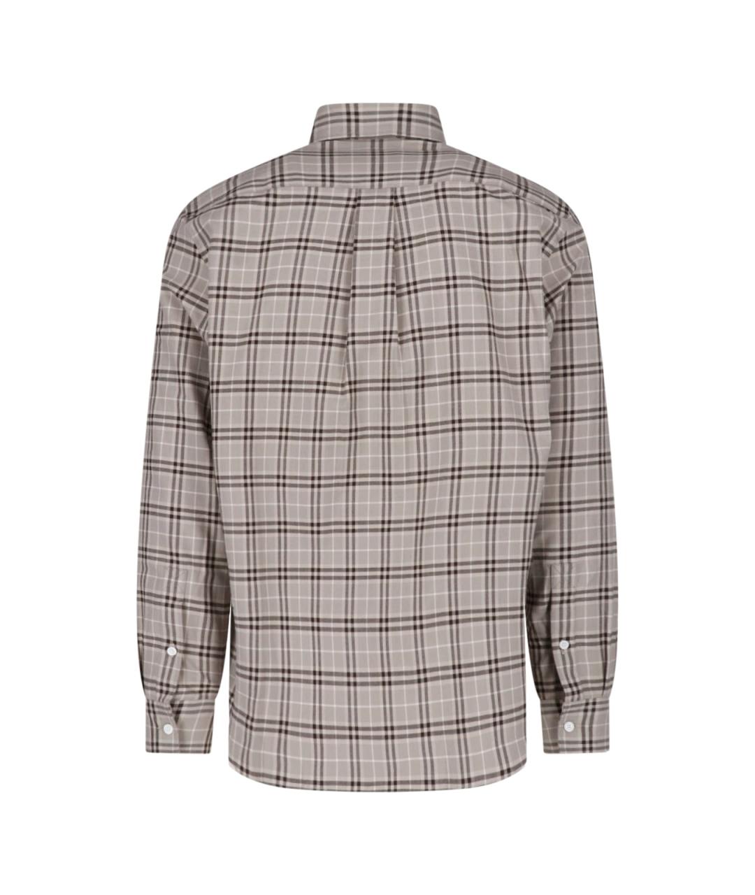 BURBERRY Серая хлопковая кэжуал рубашка, фото 2