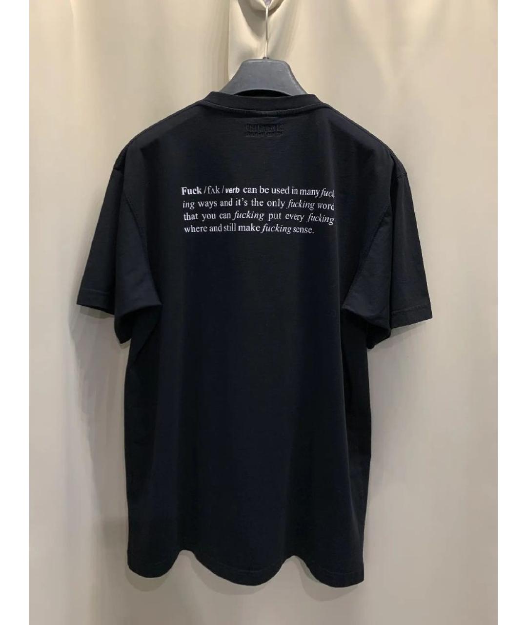 VETEMENTS Черная хлопковая футболка, фото 2