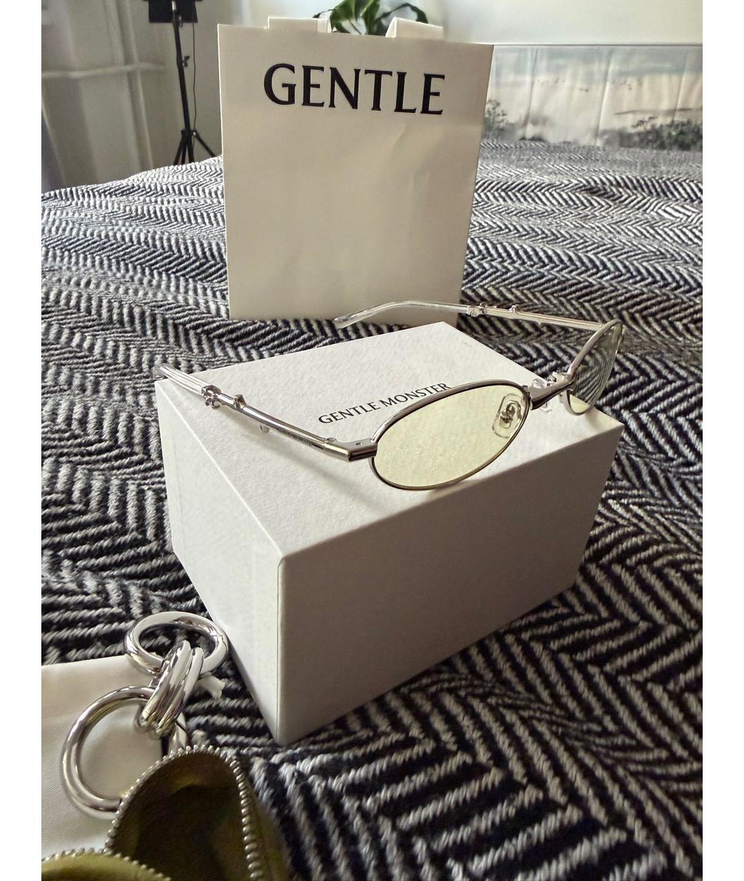 GENTLE MONSTER Серебряные металлические солнцезащитные очки, фото 5