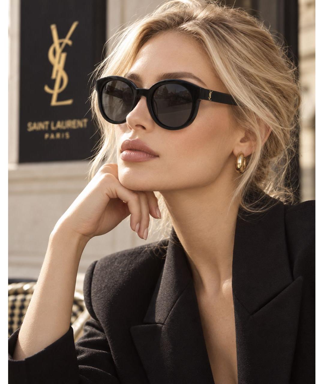 SAINT LAURENT Черные солнцезащитные очки, фото 3
