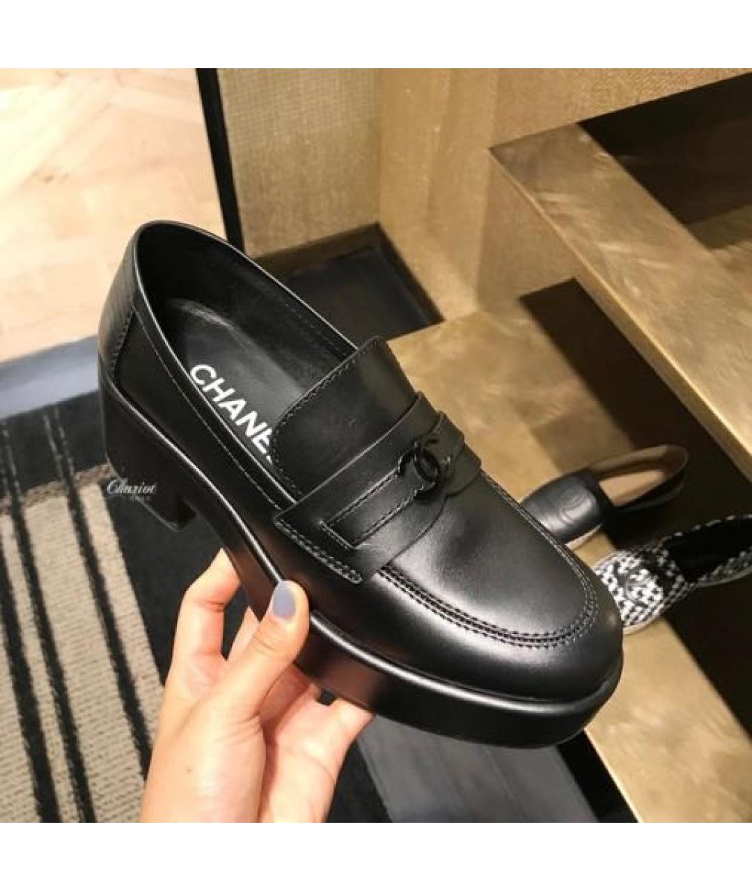 CHANEL Черные кожаные лоферы, фото 7