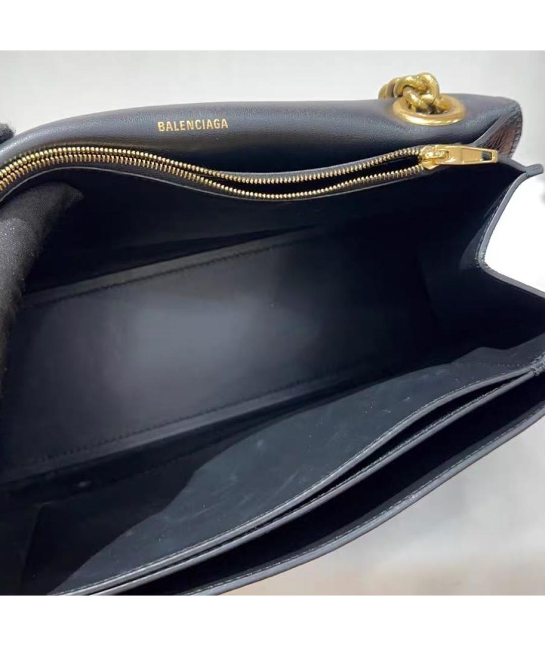 BALENCIAGA Черная кожаная сумка через плечо, фото 4
