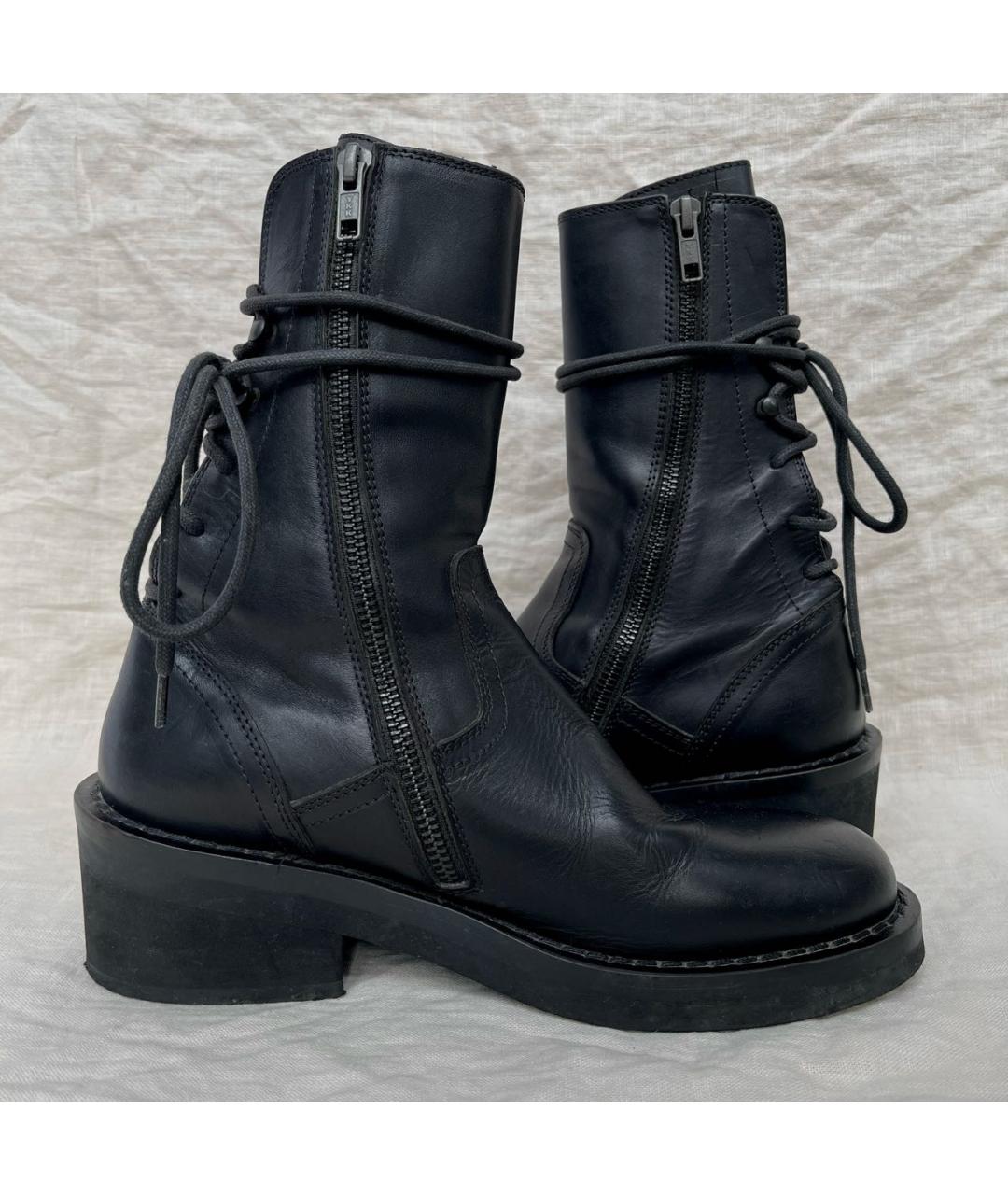 ANN DEMEULEMEESTER Черные кожаные ботинки, фото 9