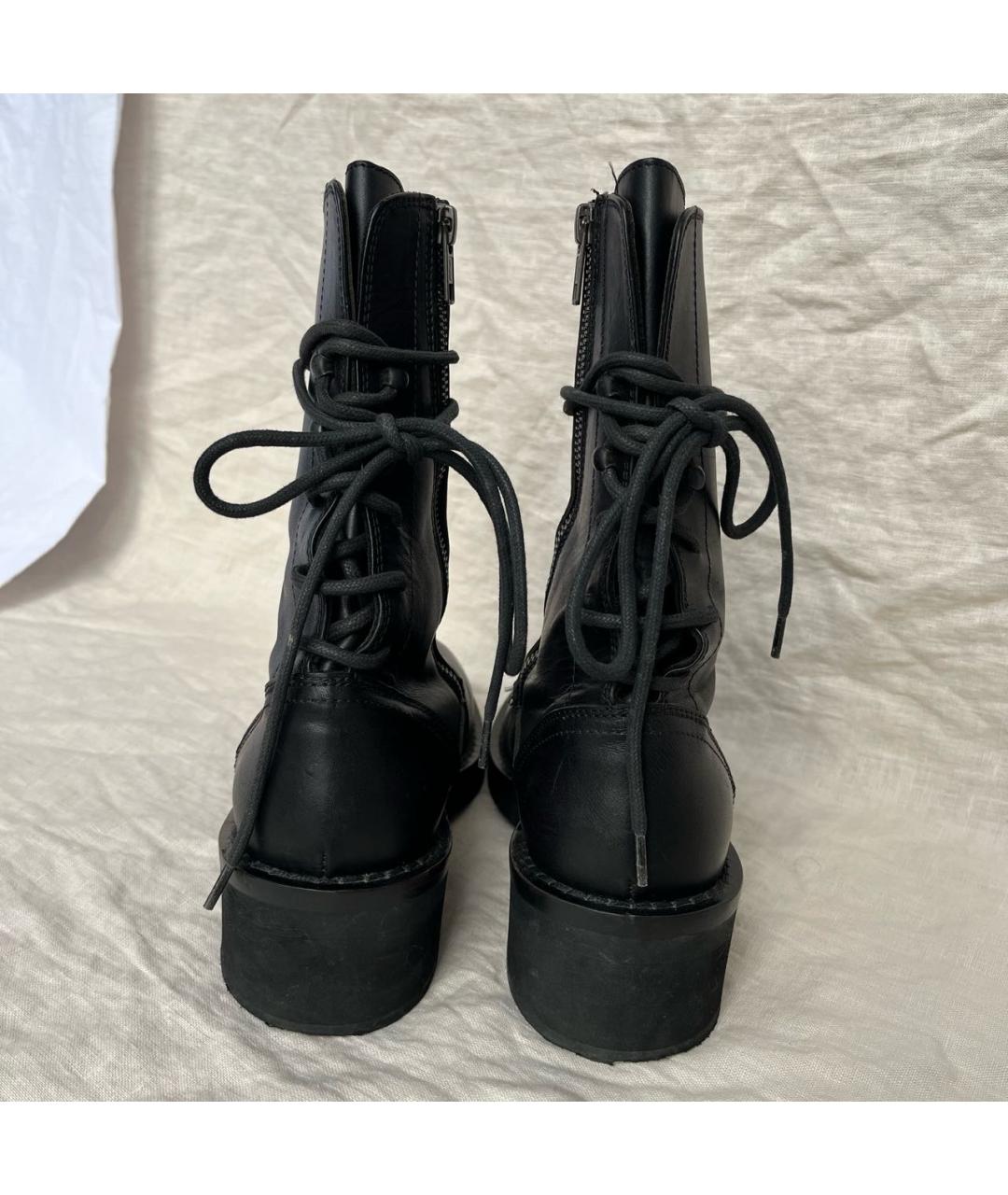 ANN DEMEULEMEESTER Черные кожаные ботинки, фото 4