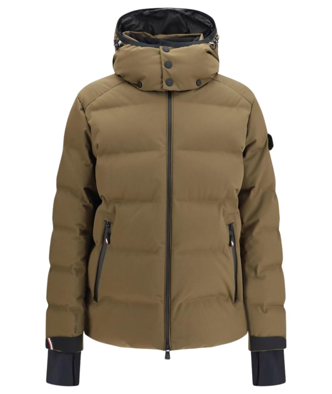 MONCLER GRENOBLE Зеленый полиамидовый пуховик, фото 1