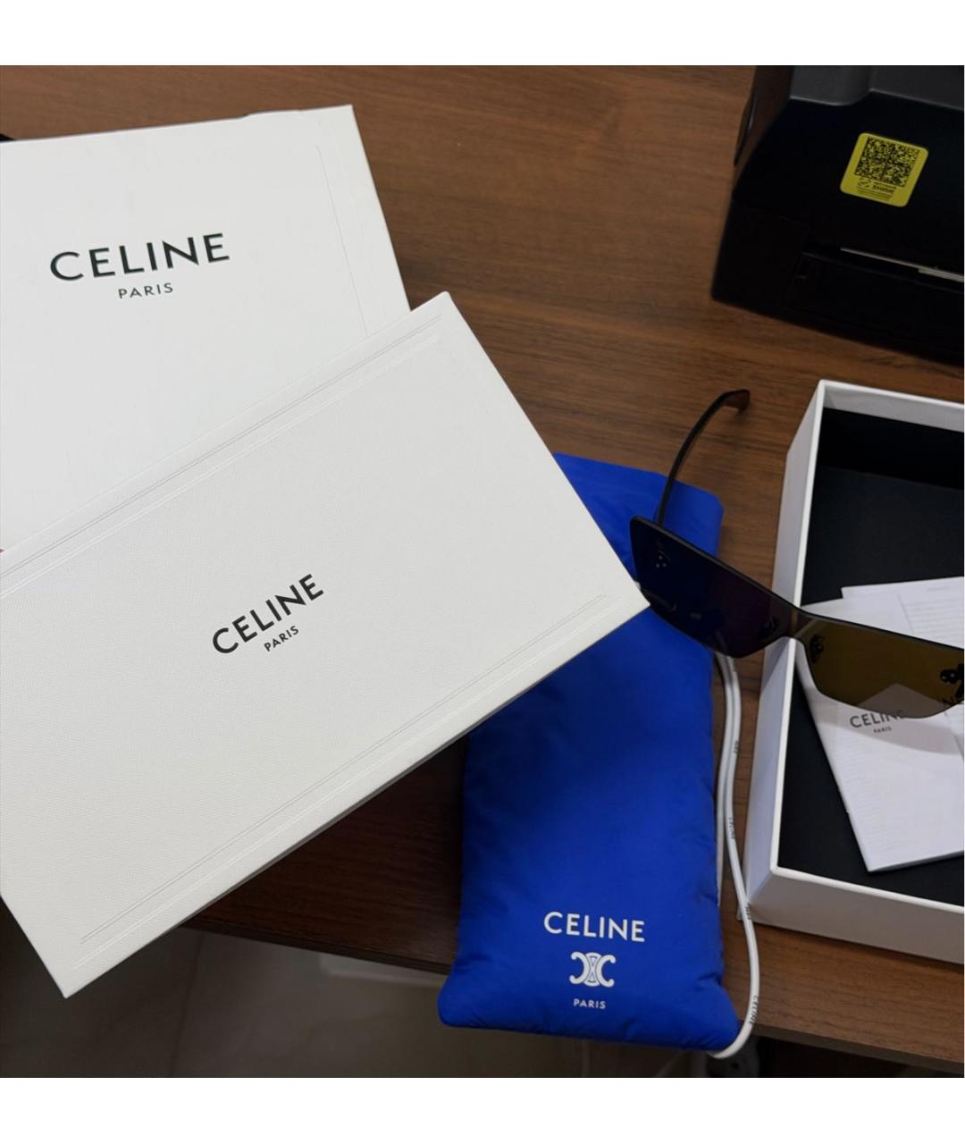 CELINE Черные пластиковые солнцезащитные очки, фото 4