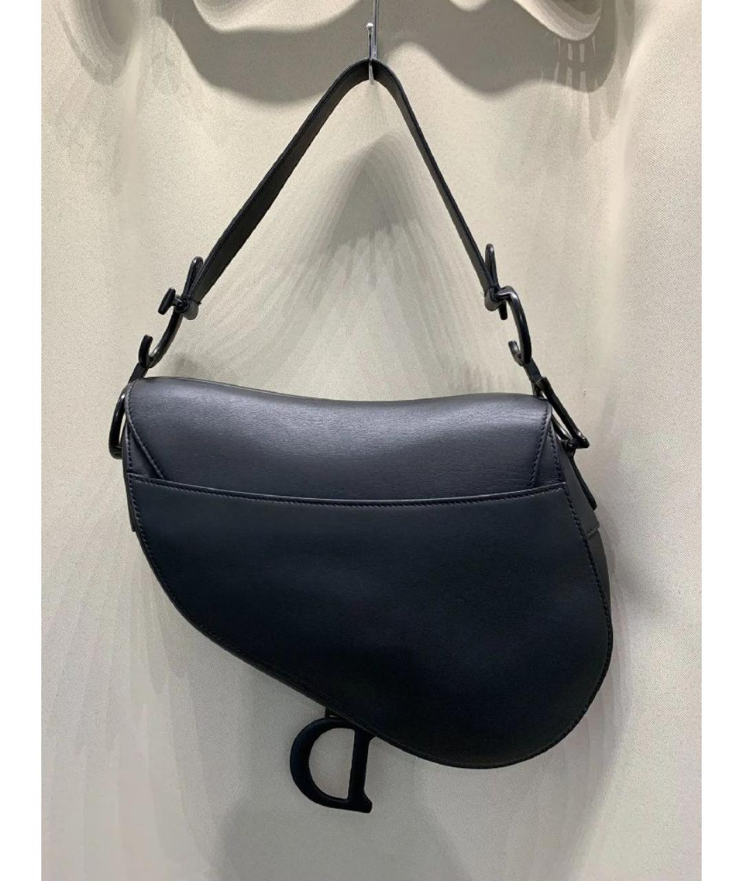 CHRISTIAN DIOR Черная кожаная сумка с короткими ручками, фото 3