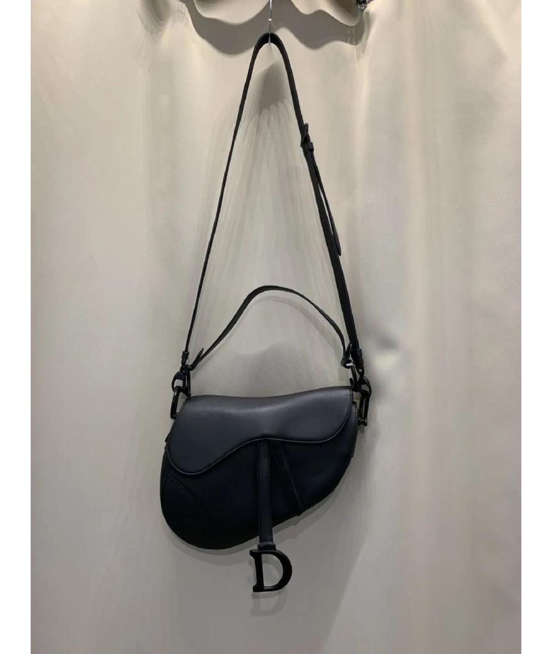 CHRISTIAN DIOR Черная кожаная сумка с короткими ручками, фото 5