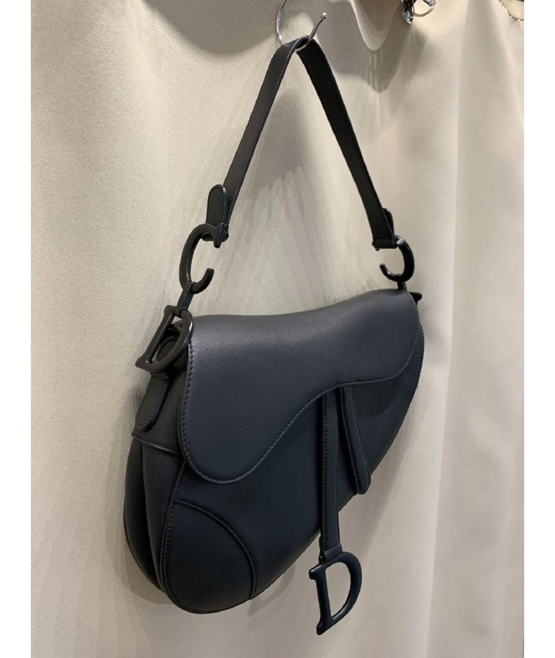 CHRISTIAN DIOR Черная кожаная сумка с короткими ручками, фото 2