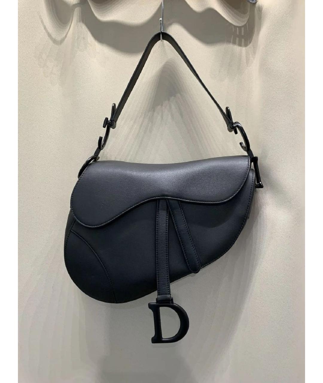 CHRISTIAN DIOR Черная кожаная сумка с короткими ручками, фото 10