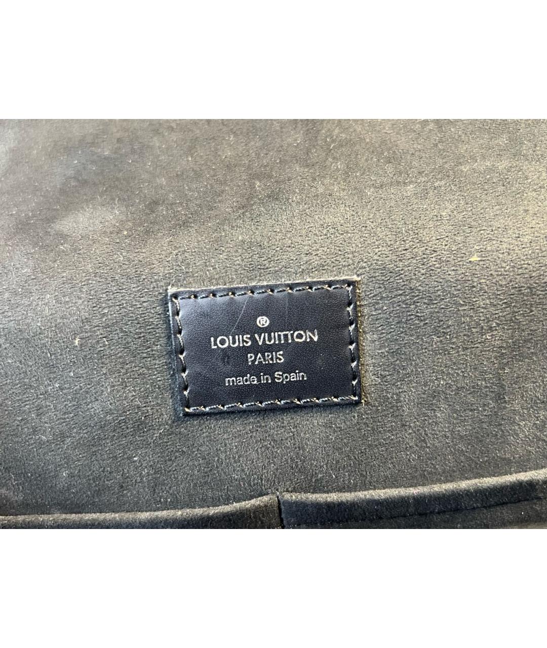 LOUIS VUITTON Черная кожаная сумка с короткими ручками, фото 8