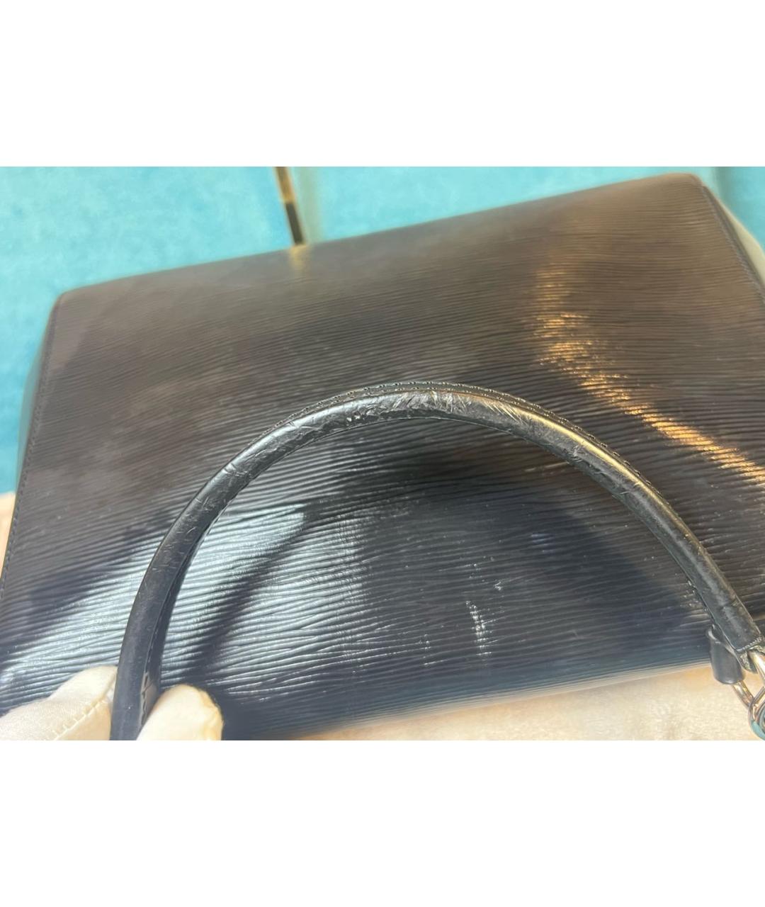 LOUIS VUITTON Черная кожаная сумка с короткими ручками, фото 4