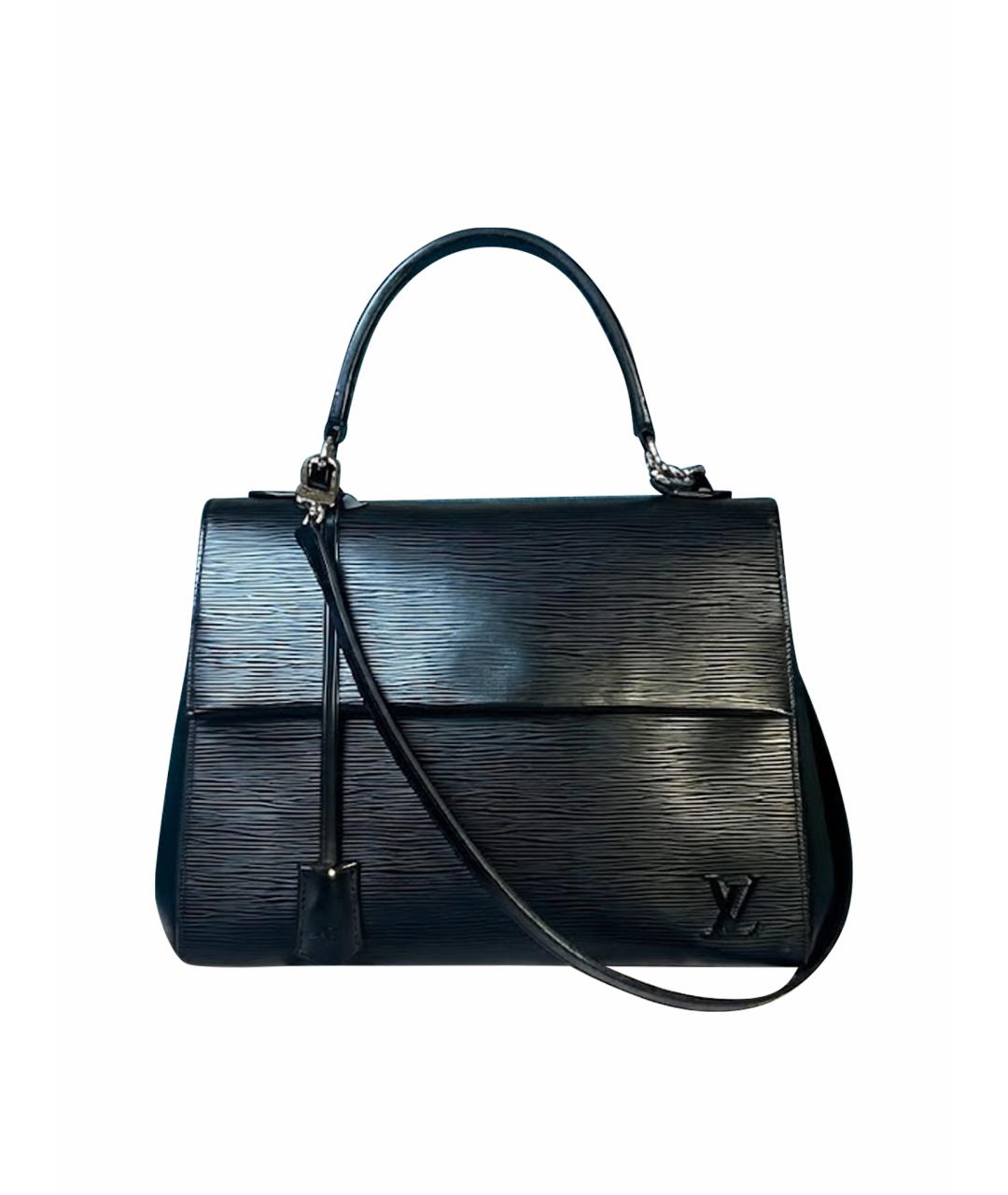 LOUIS VUITTON Черная кожаная сумка с короткими ручками, фото 1