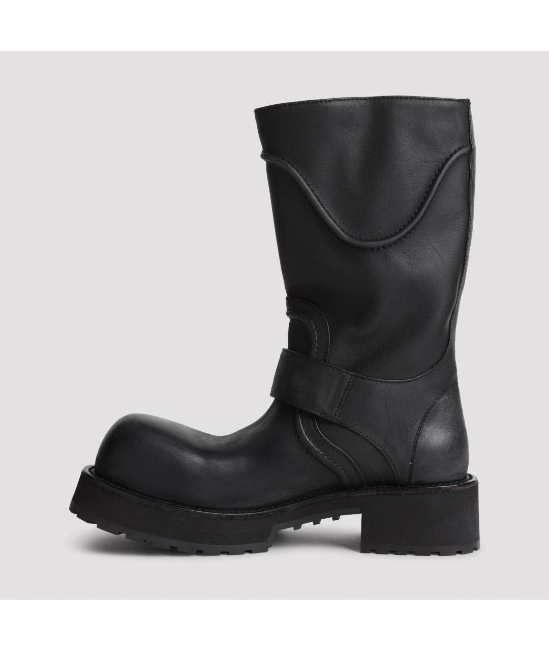 BALENCIAGA Черные кожаные высокие ботинки, фото 2