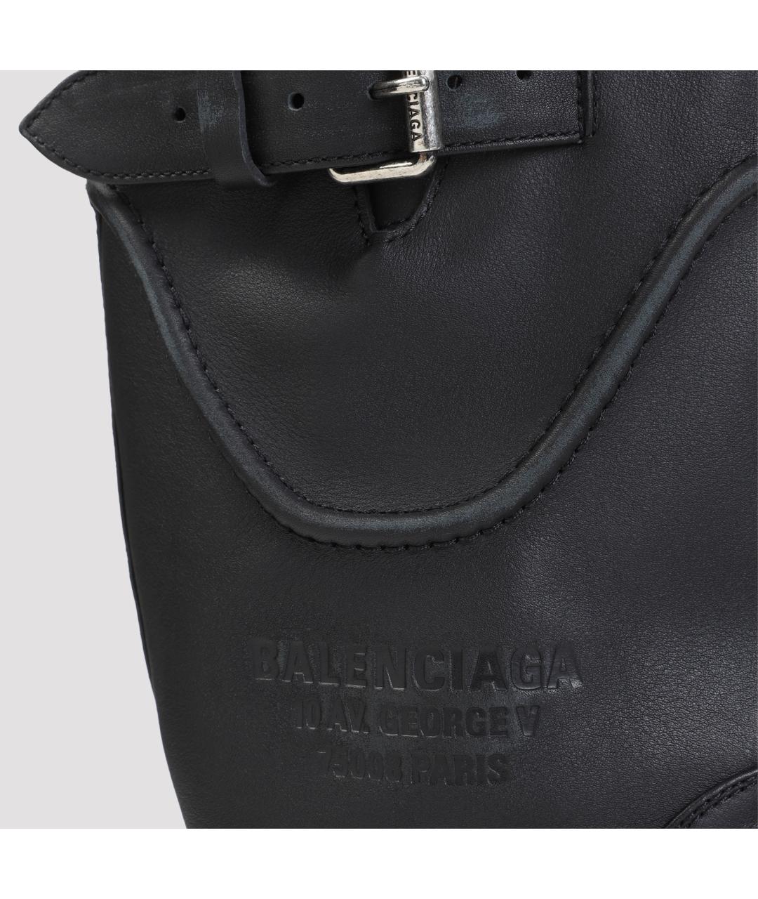 BALENCIAGA Черные кожаные высокие ботинки, фото 5