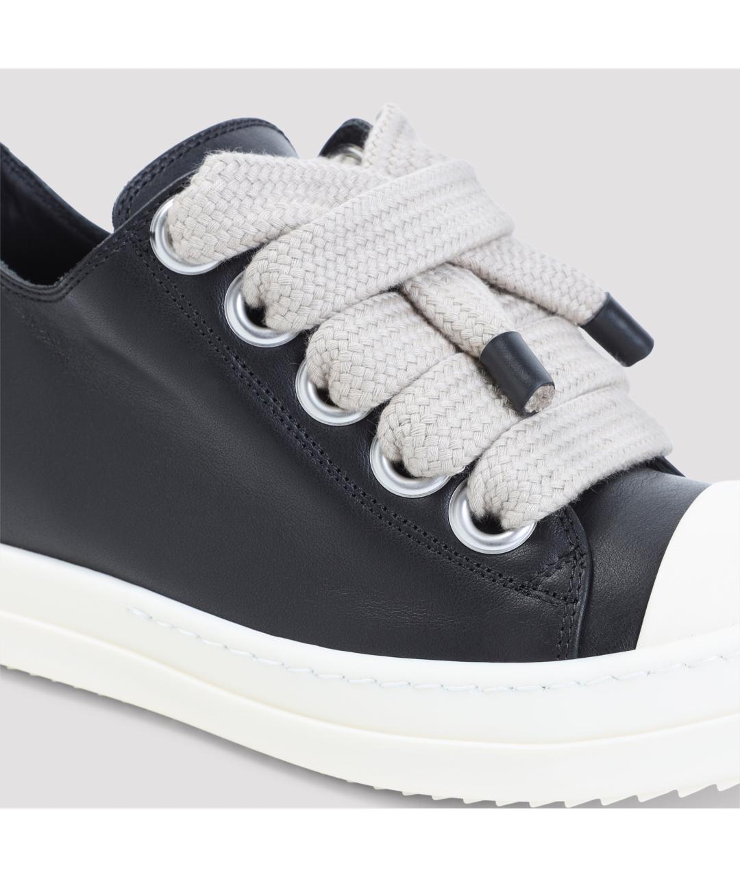 RICK OWENS Черные кожаные кеды, фото 4