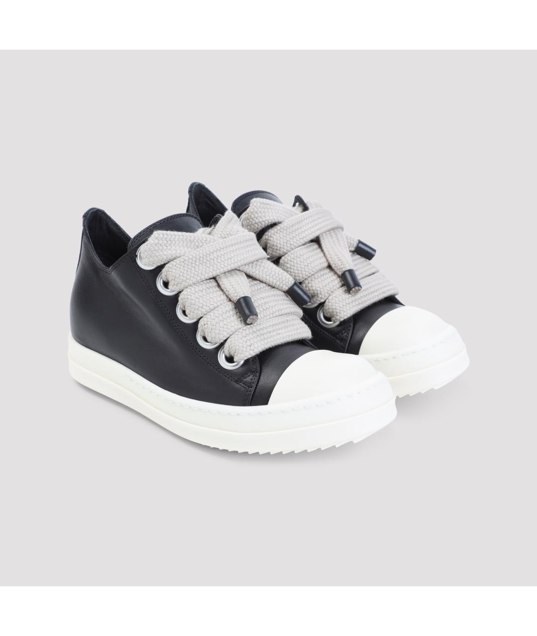 RICK OWENS Черные кожаные кеды, фото 3