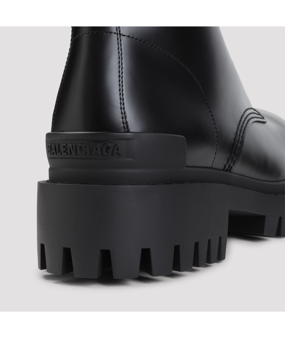 BALENCIAGA Черные кожаные высокие ботинки, фото 5