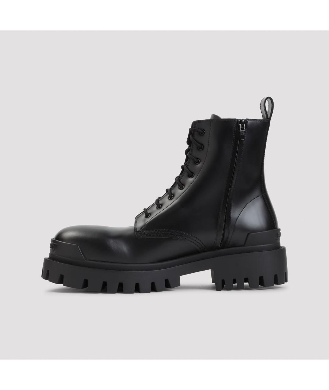 BALENCIAGA Черные кожаные высокие ботинки, фото 2