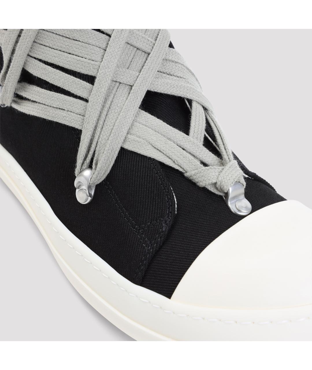 RICK OWENS DRKSHDW Черные текстильные высокие кроссовки / кеды, фото 4