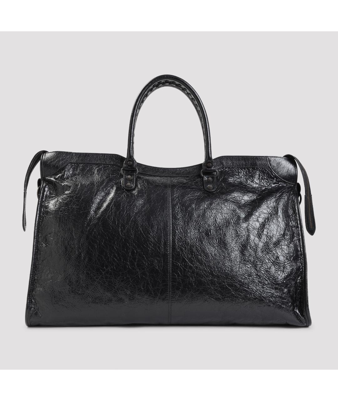 BALENCIAGA Черная кожаная сумка тоут, фото 2