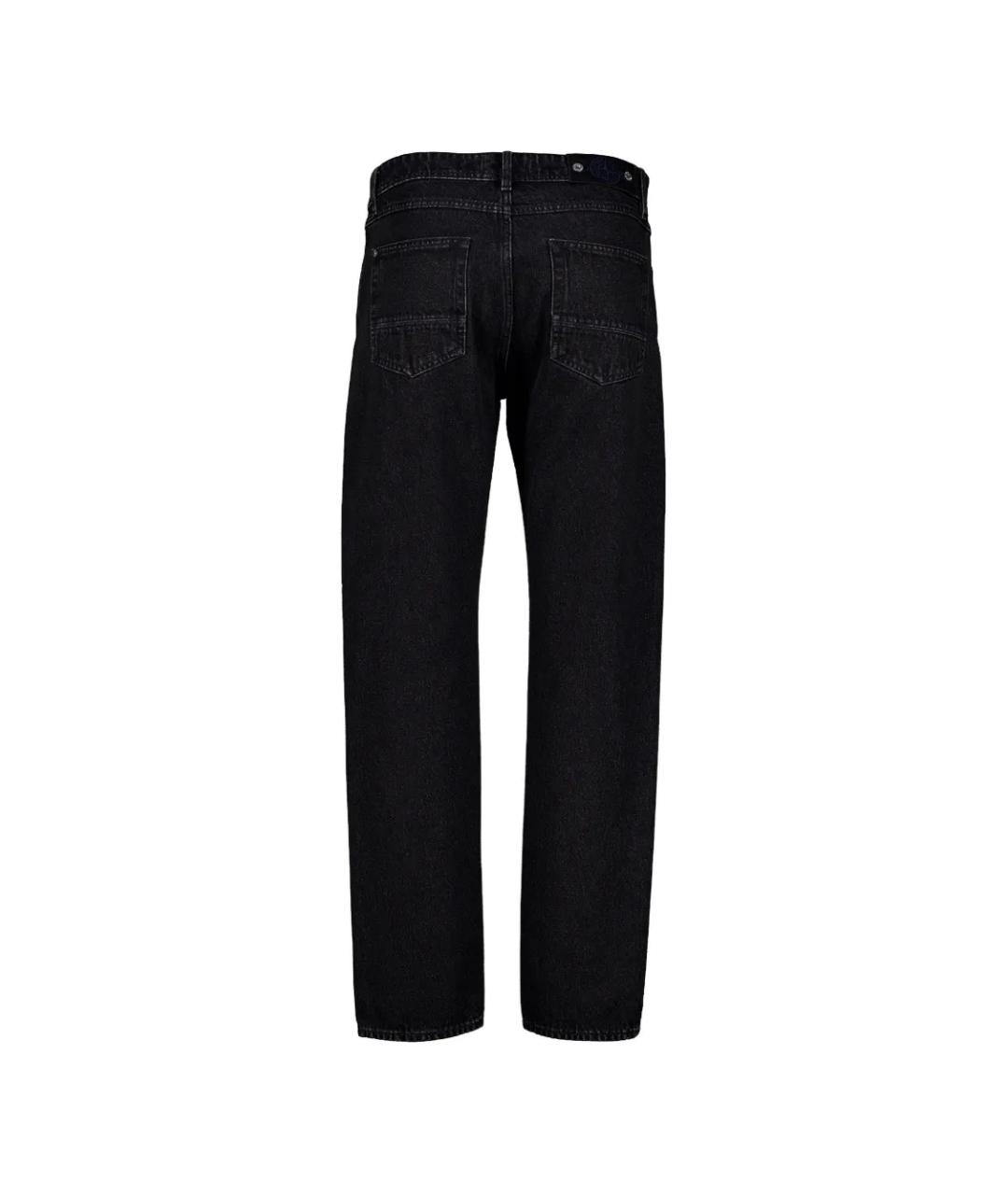 STONE ISLAND Черные хлопковые прямые джинсы, фото 2