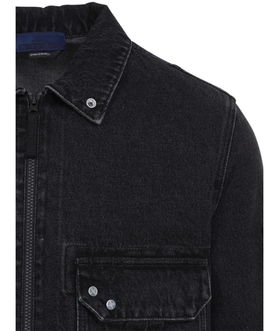 STONE ISLAND Черная хлопковая куртка, фото 3
