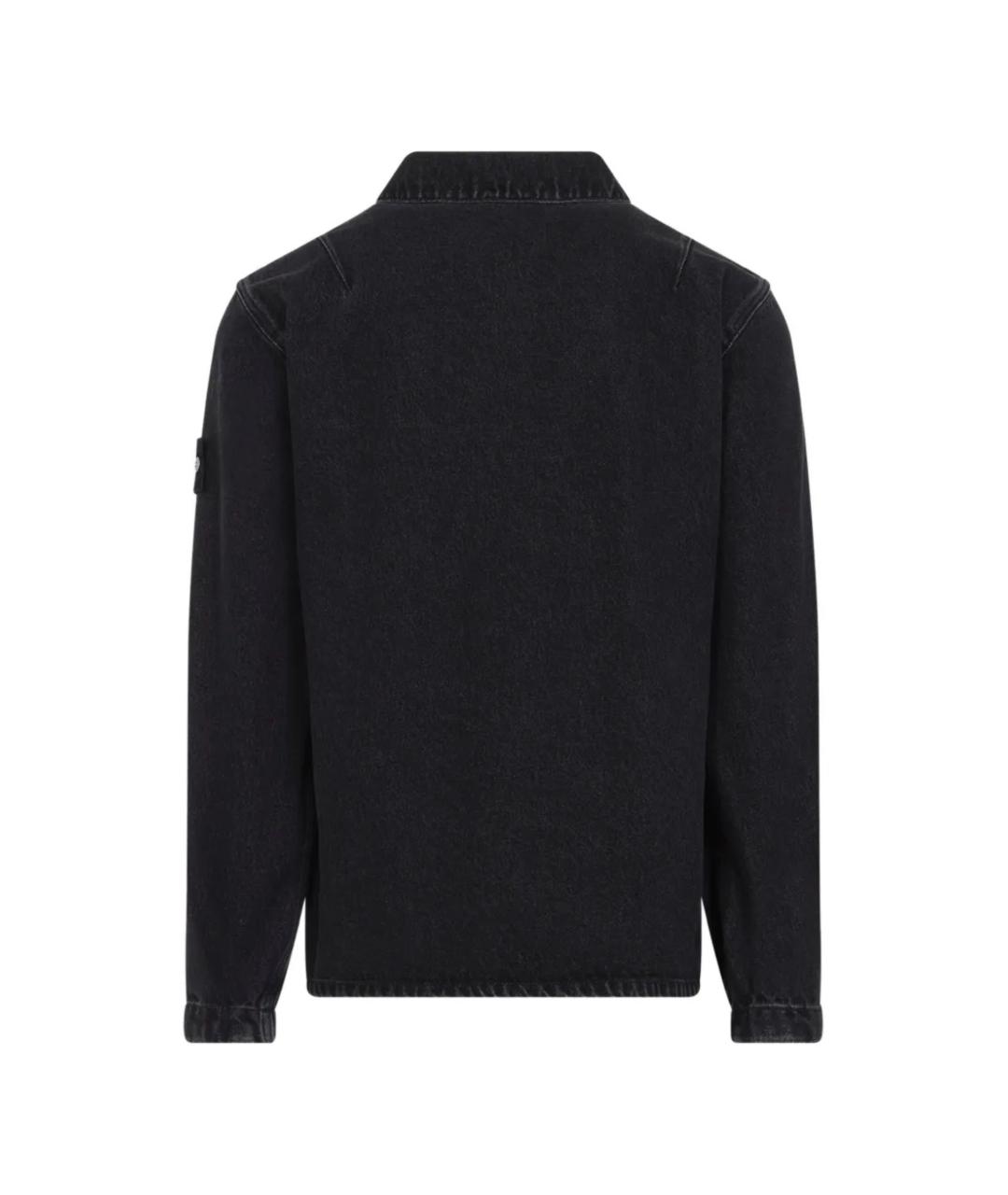 STONE ISLAND Черная хлопковая куртка, фото 2