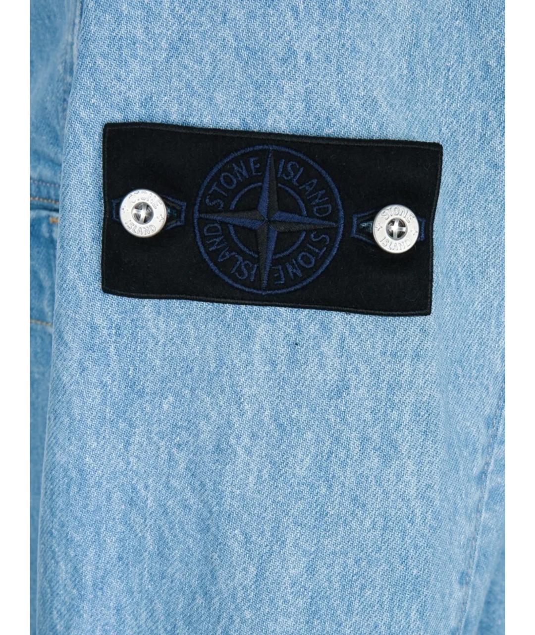 STONE ISLAND Голубая хлопковая куртка, фото 3